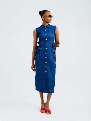cinch denim dress look 1