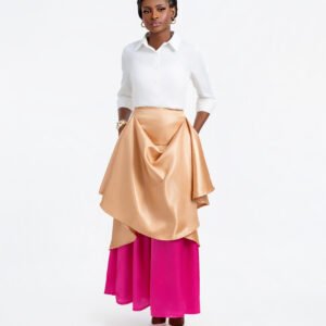 dusky pinky skirt look 1