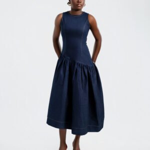 mirage denim dress look 1