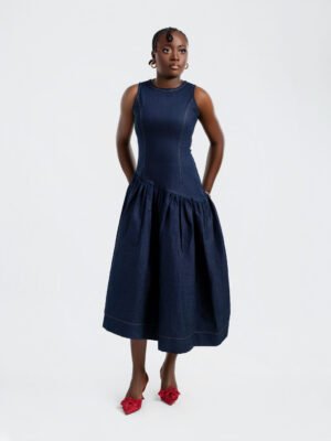 mirage denim dress look 1