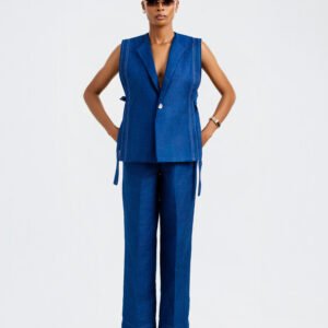 tailored denim suit set look 1