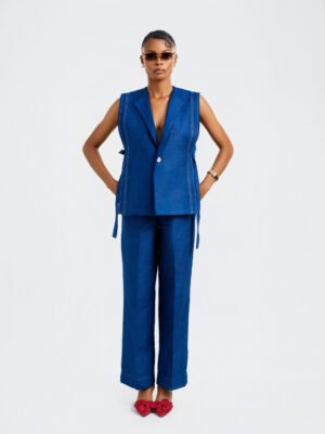 tailored denim suit set look 1